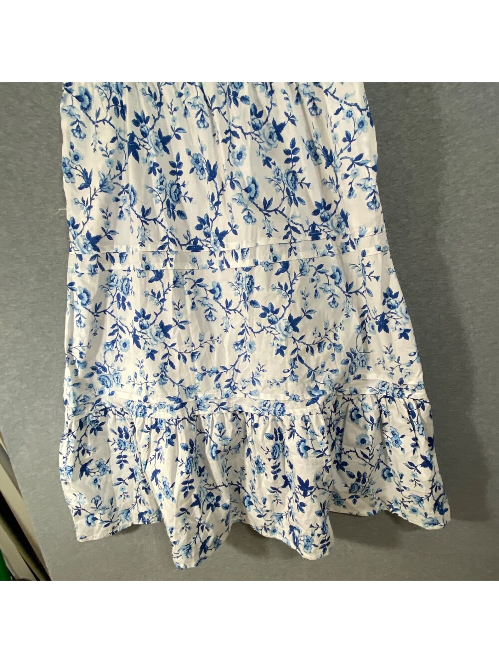 French Connection Women's Summer White and Blue Floral Dress Size XL - Picture 2 of 6